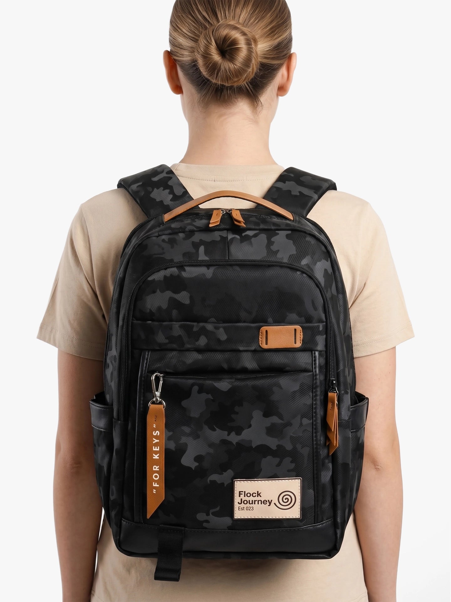 Morral Traveler Camo Negro Mujer