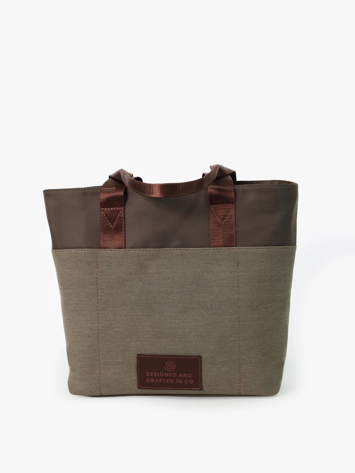 Totebag Nomad Twill Taupe Espalda