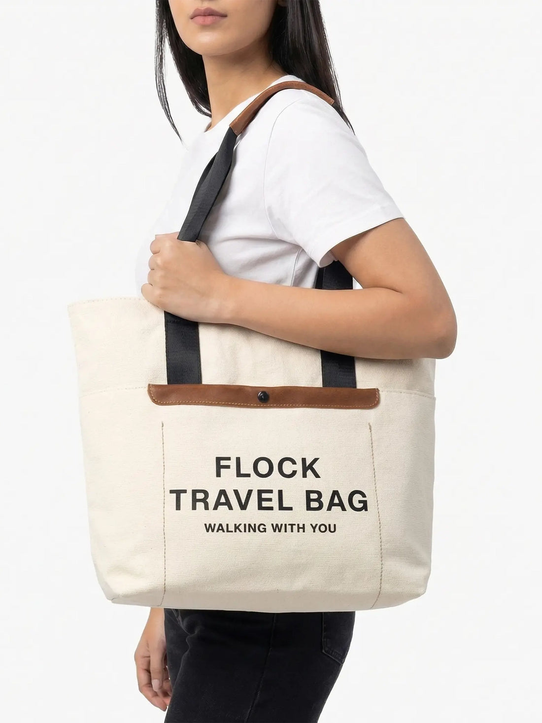 Totebag Nomad Voyage Crema Frente