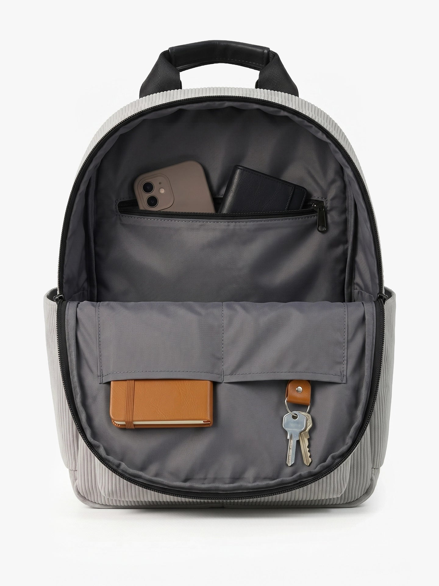 Totepack Cora Corduroy Gris Interior