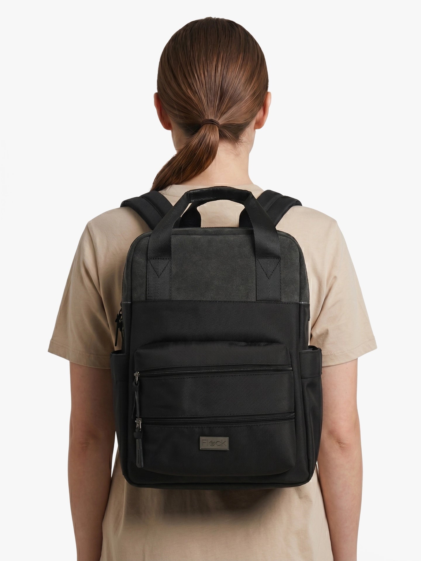 Totepack Kairos Nubuk Negro Modelo Mujer