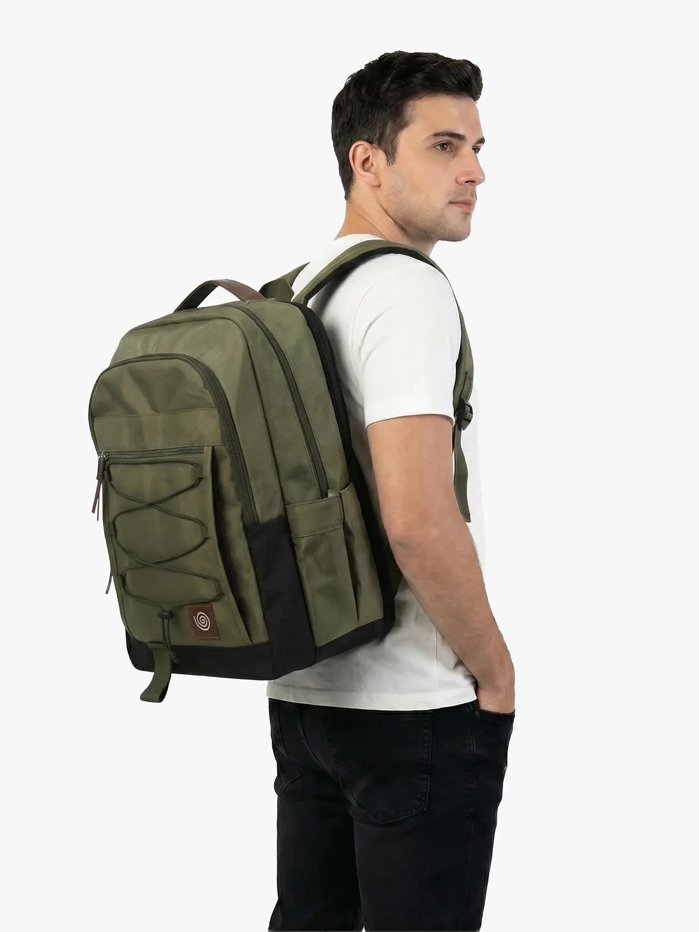 Morral Traveler Terra Oliva Modelo