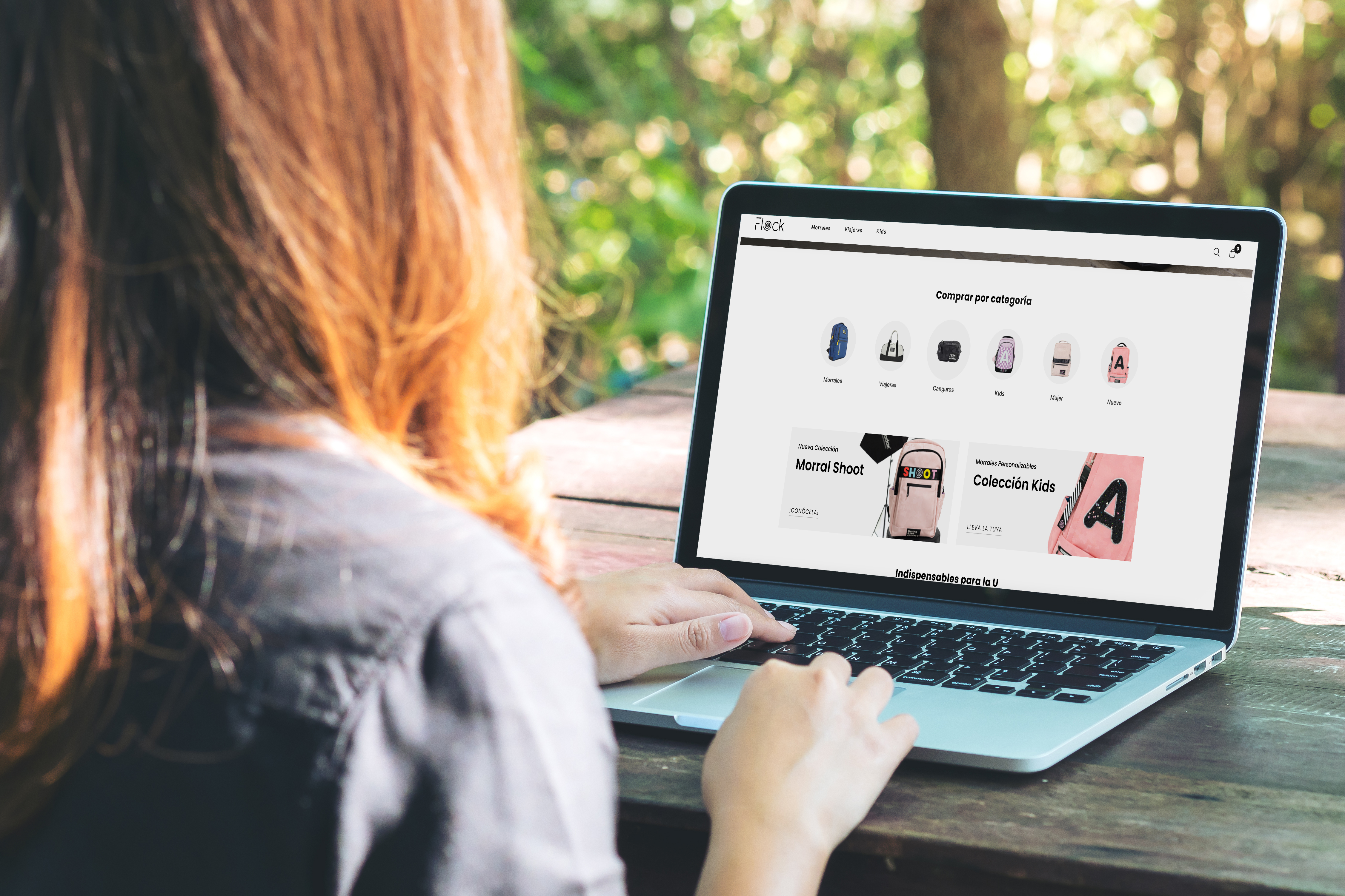 Mockup,Image,Of,A,Woman,Using,Laptop,With,Blank,White